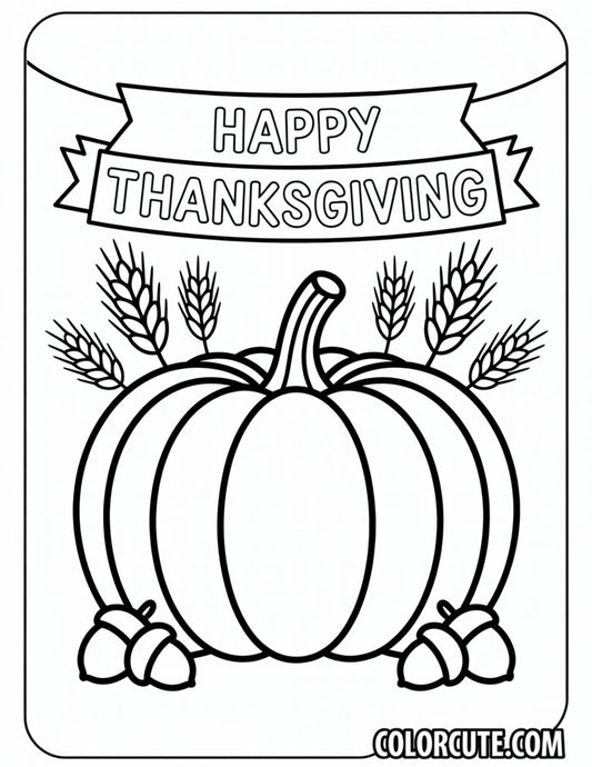 Thanksgiving Pumpkin Coloring Page | Free PDF Printables