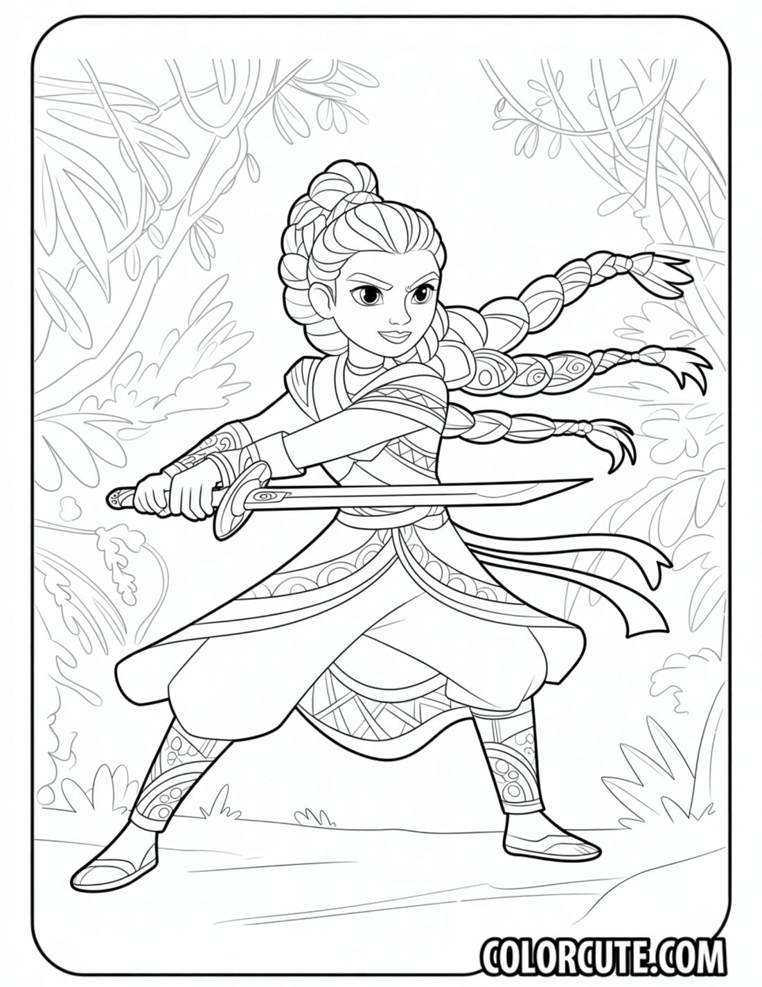 Adult Raya Coloring Page | Free PDF Printables – Color Cute - Free ...