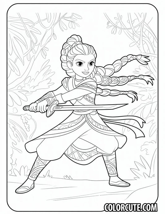 Adult Raya Coloring Page | Free PDF Printables