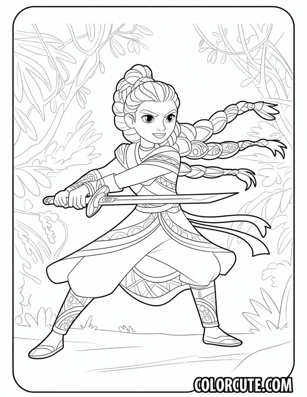 Adult Raya Coloring Page | Free PDF Printables – Color Cute - Free ...