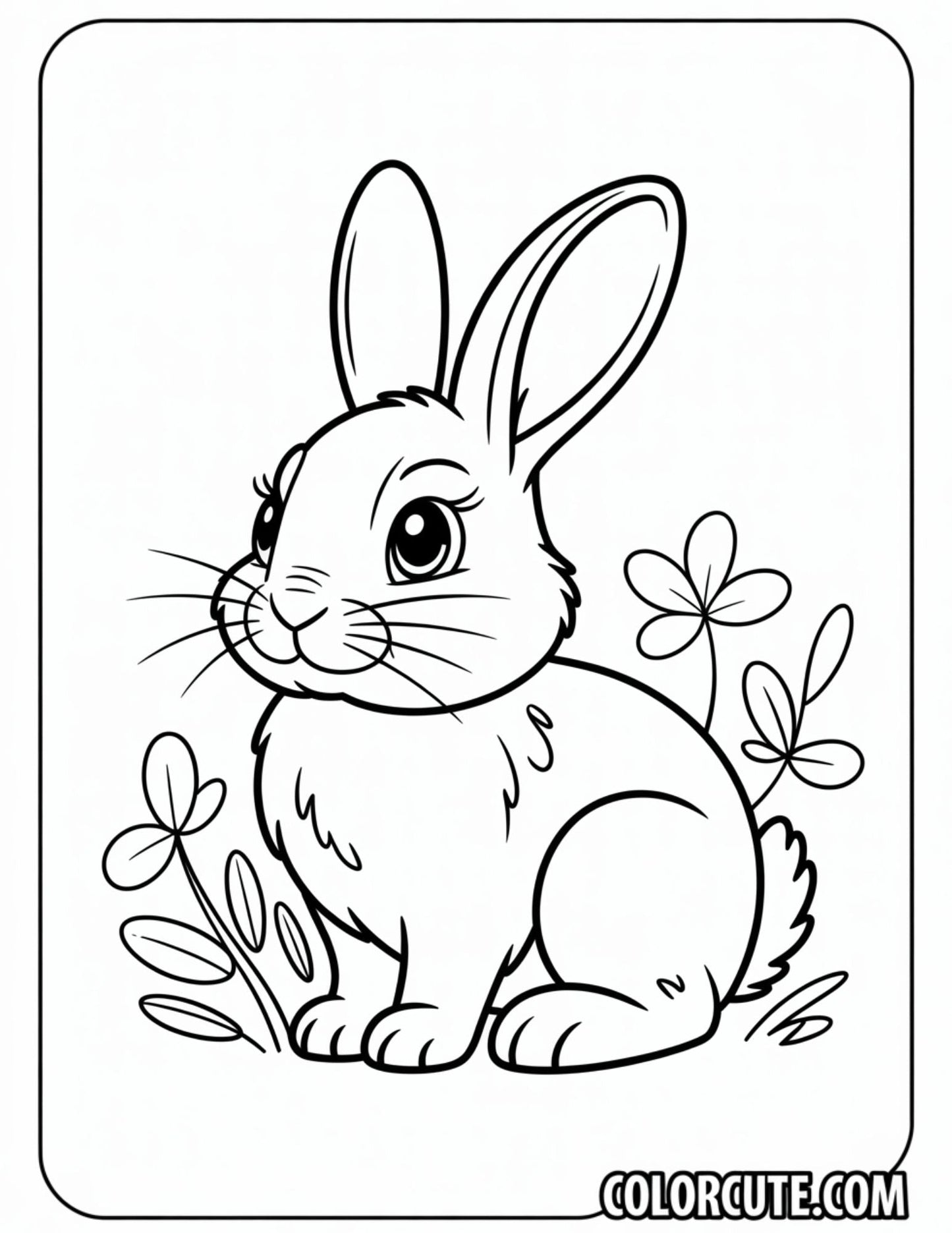 Bunny Coloring Page – Free PDF Printables