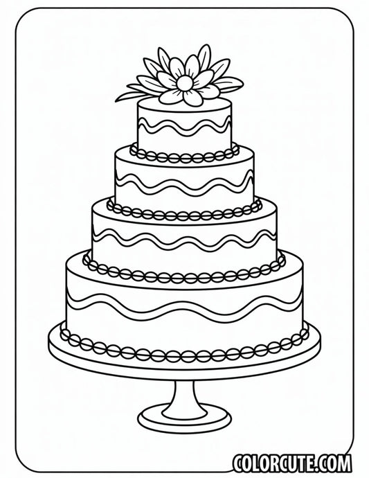 Cake Wedding Coloring Pages | Free PDF Printables
