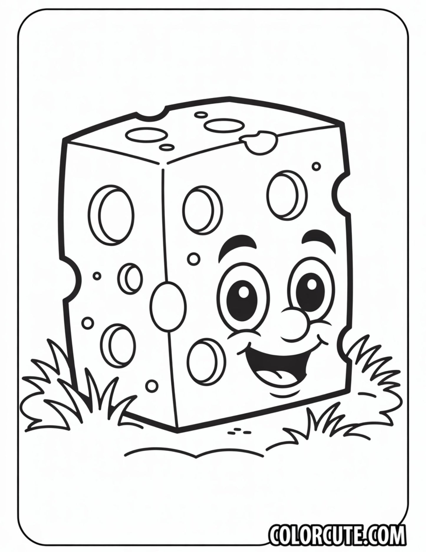 Cheese Coloring Page | Free PDF Printables