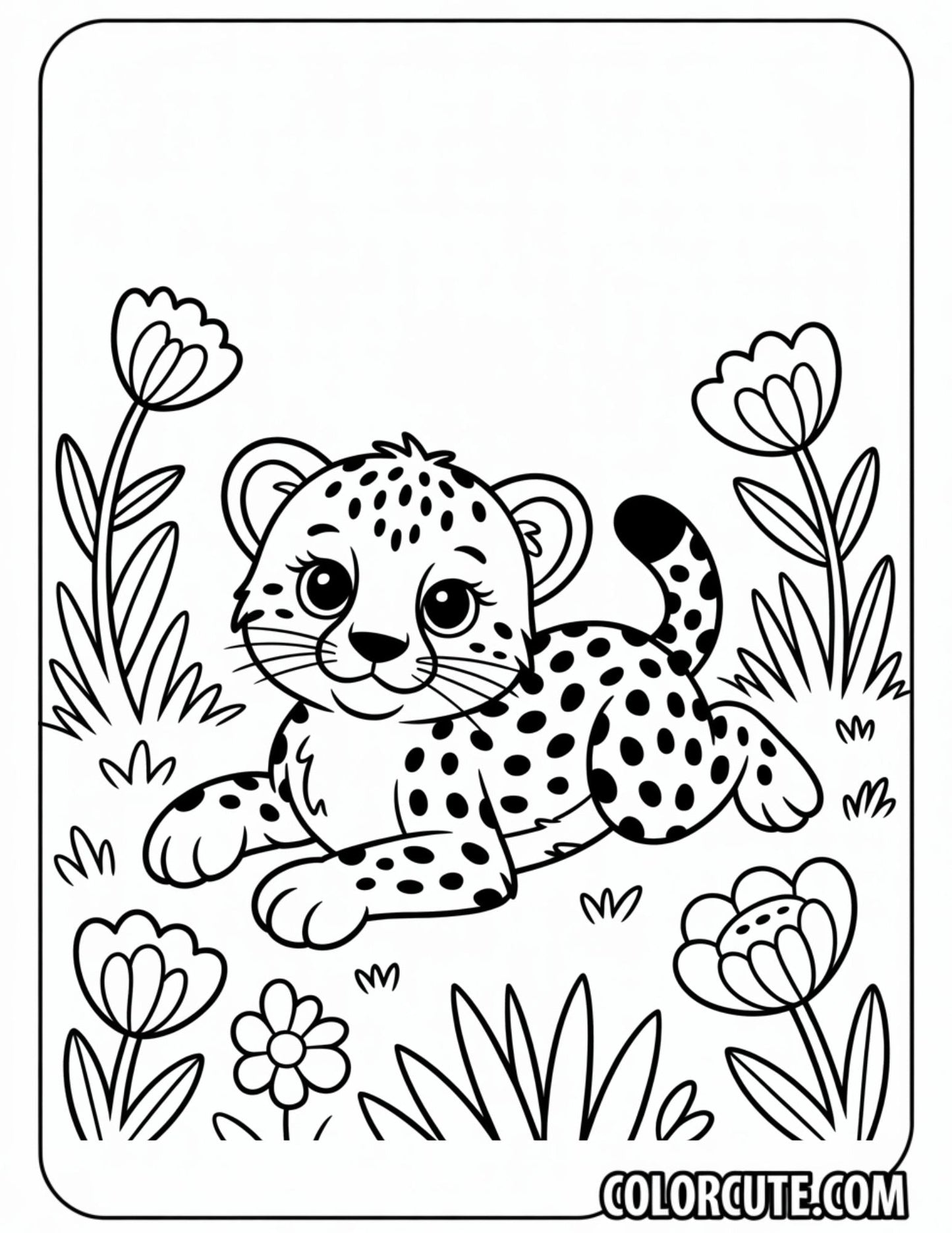 Cheetah Baby Coloring Pages | Free PDF Printables
