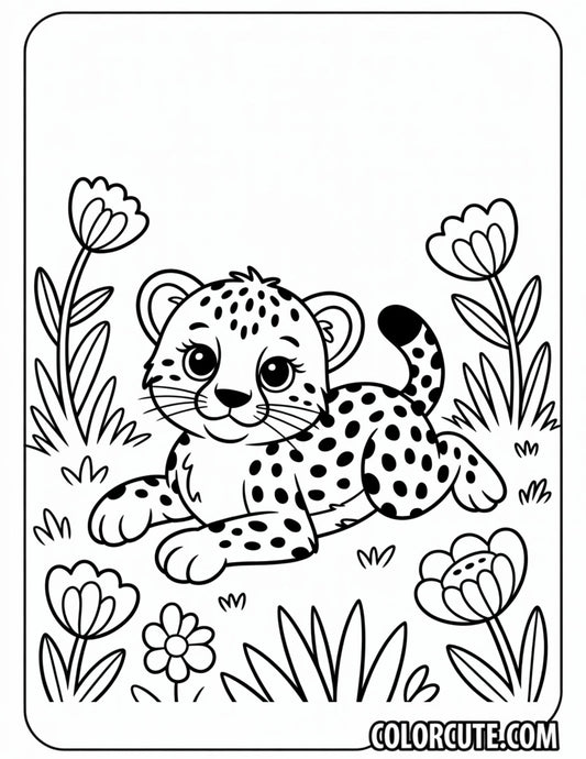 Cheetah Baby Coloring Pages | Free PDF Printables