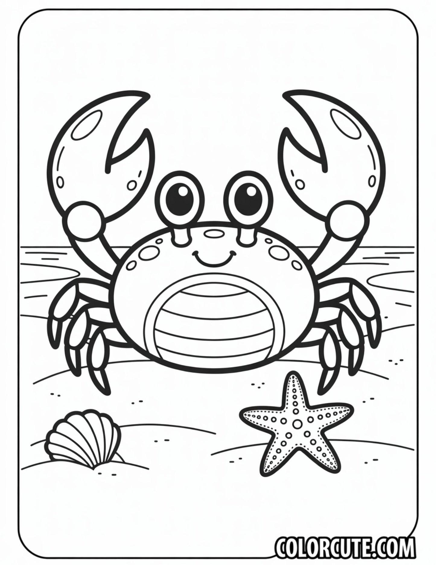 Crab Summer Coloring Pages | Free PDF Printables