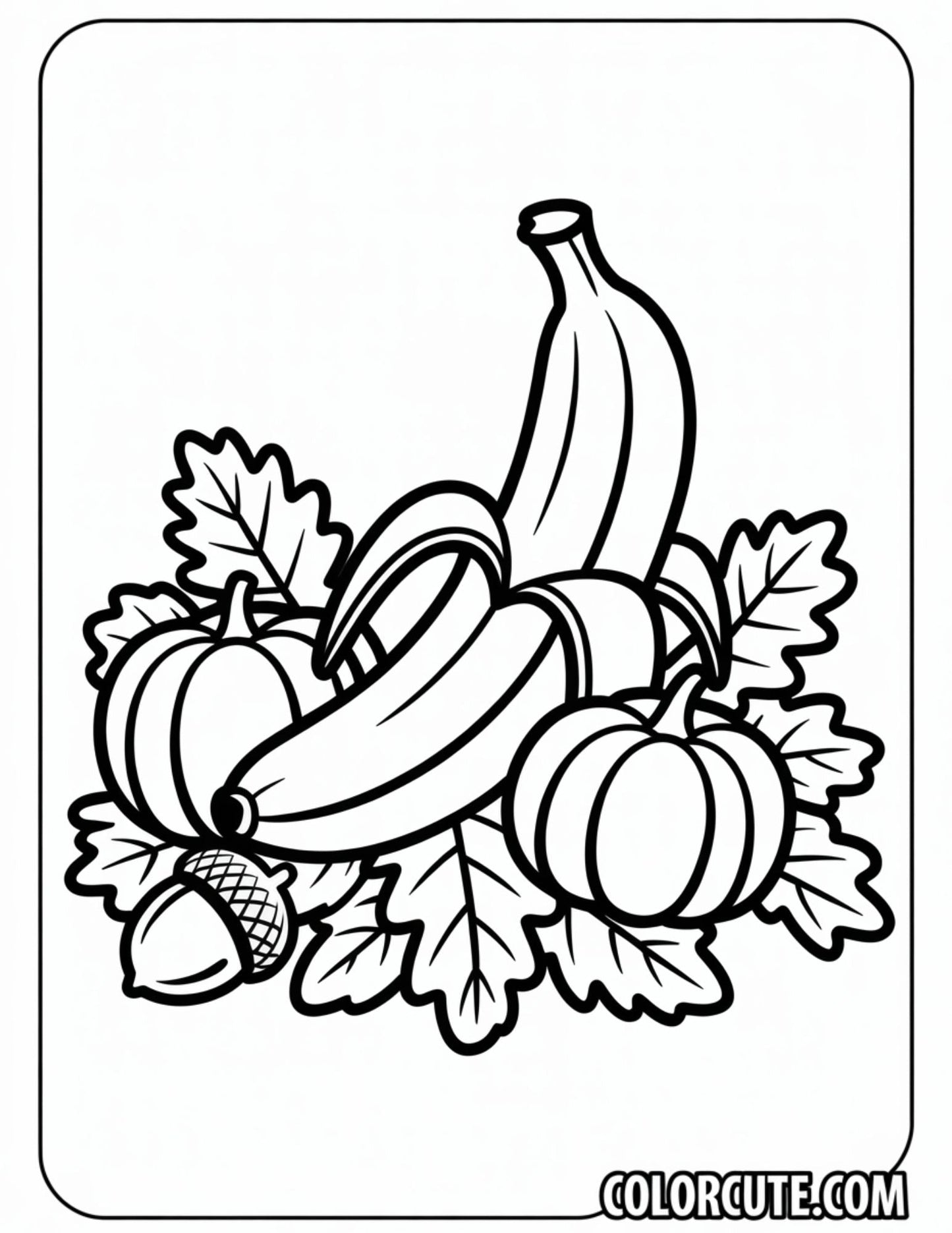 Fall Banana Coloring Pages | Free PDF Printables