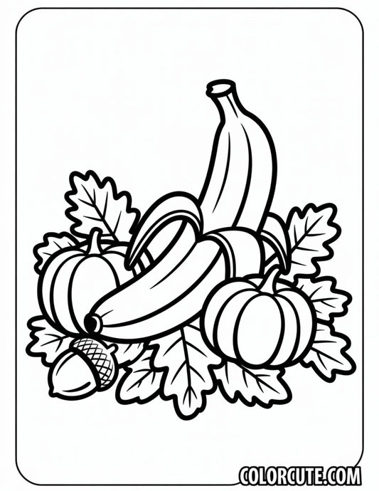 Fall Banana Coloring Pages | Free PDF Printables