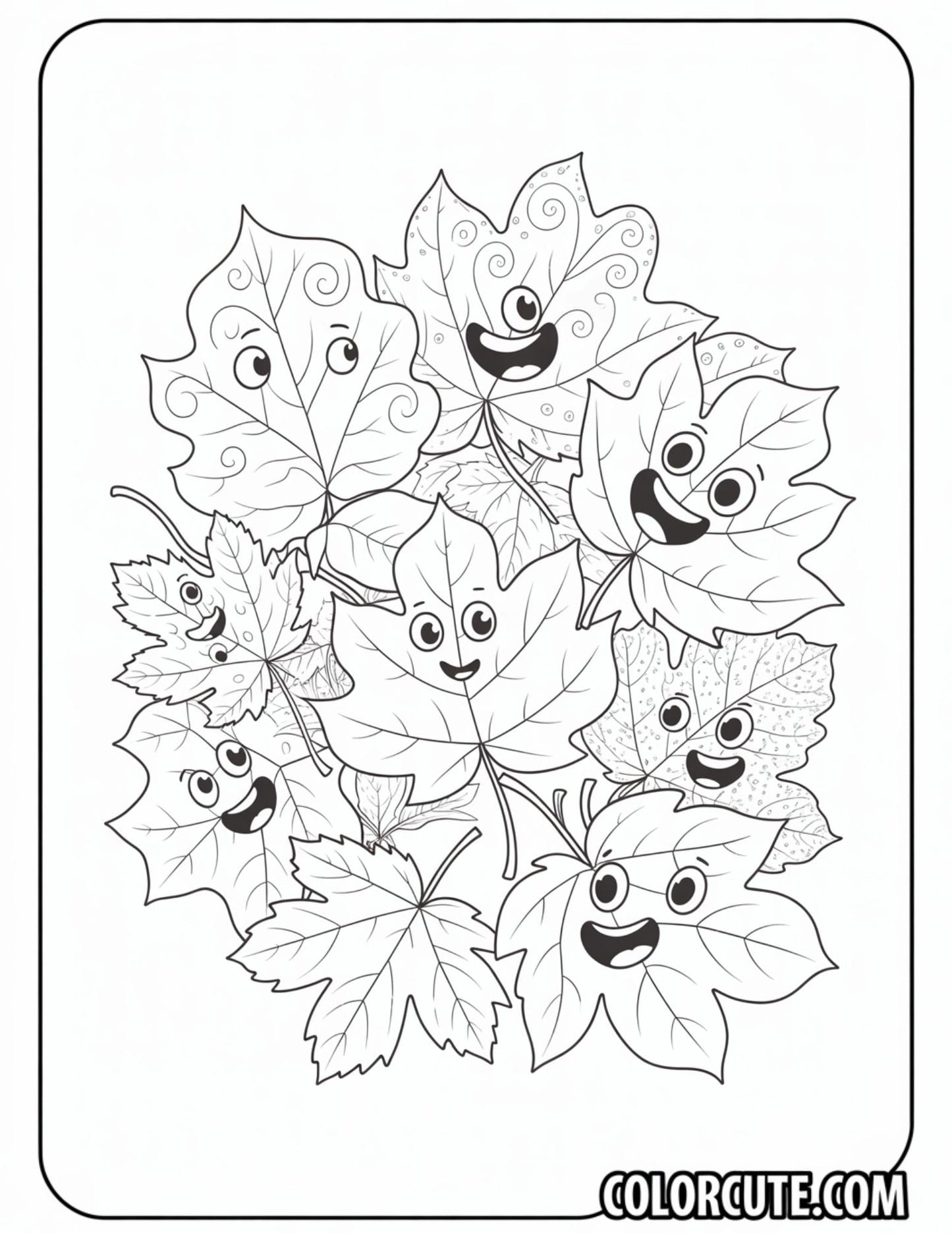 Fall Leaves Coloring Pages | Free PDF Printables