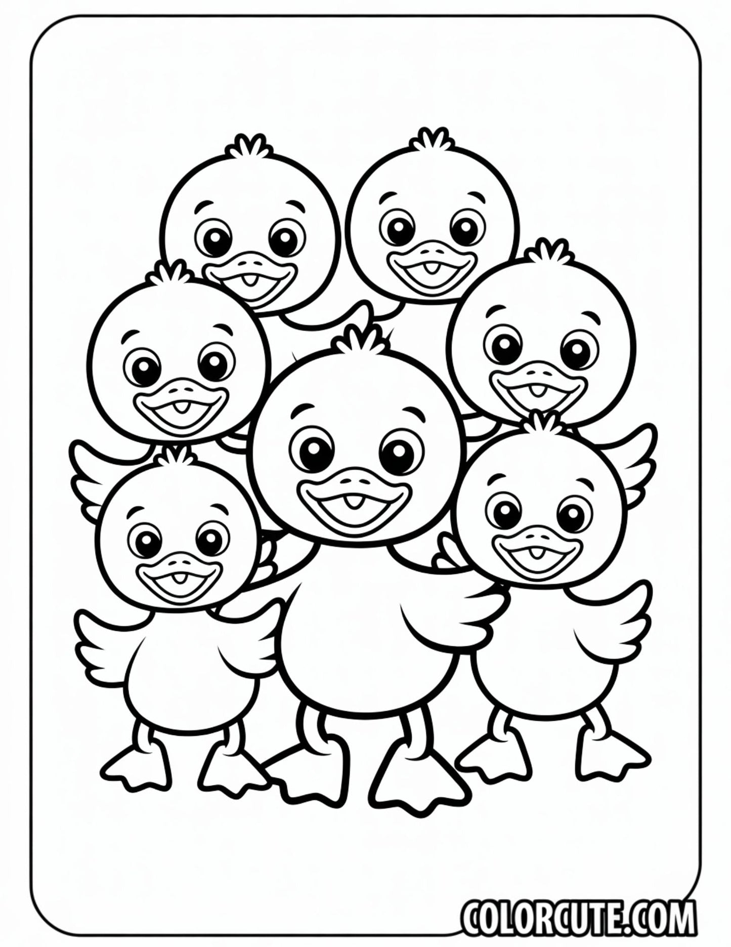 Five Little Ducks Coloring Page | Free PDF Printables