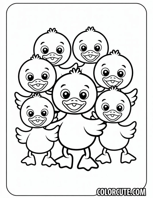 Five Little Ducks Coloring Page | Free PDF Printables