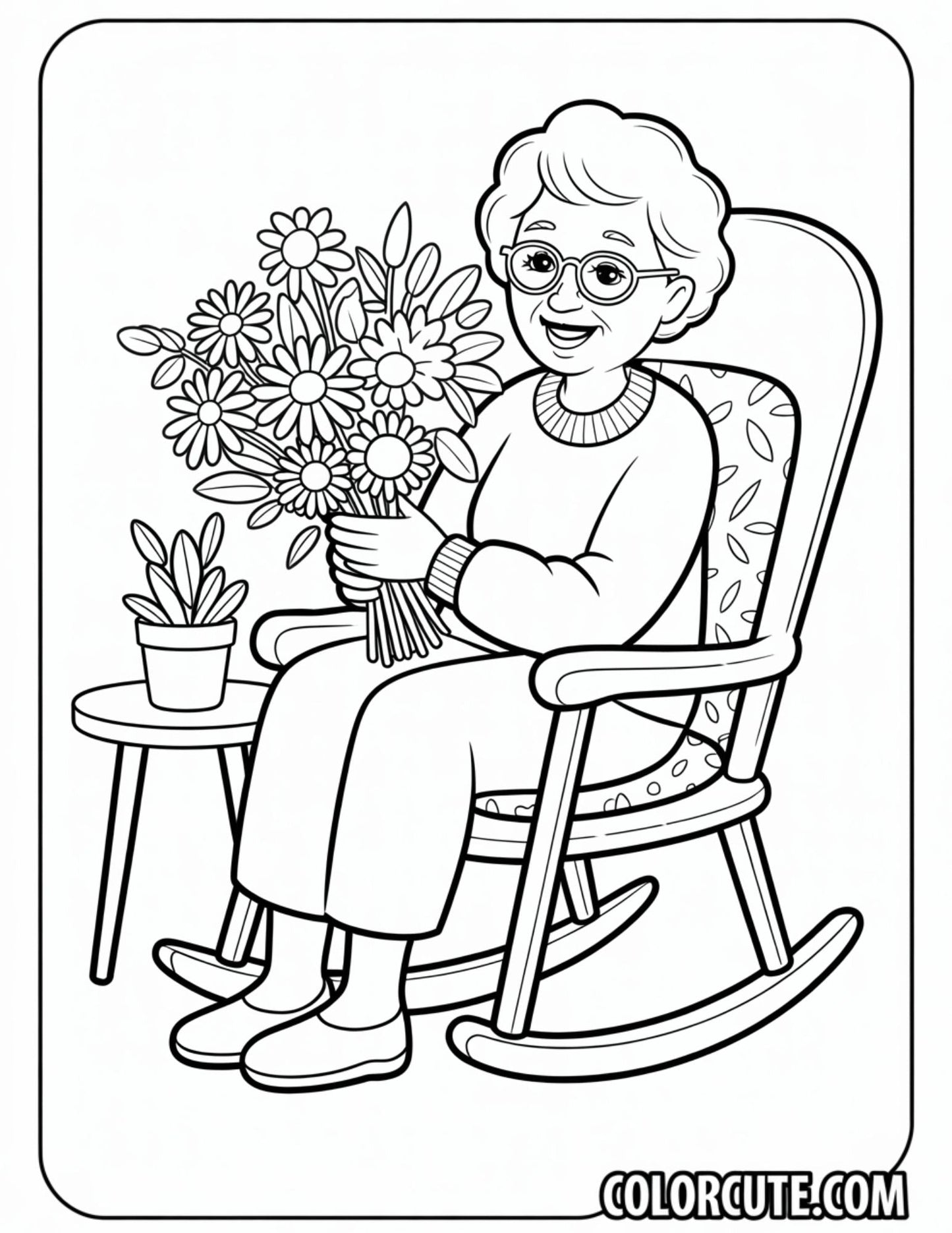 Grandma Mothers Day Coloring Pages Free PDF Printables