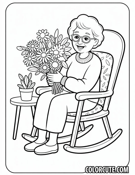 Grandma Mothers Day Coloring Pages Free PDF Printables