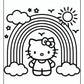 Hello Kitty Rainbow Coloring Page | Free PDF Printables