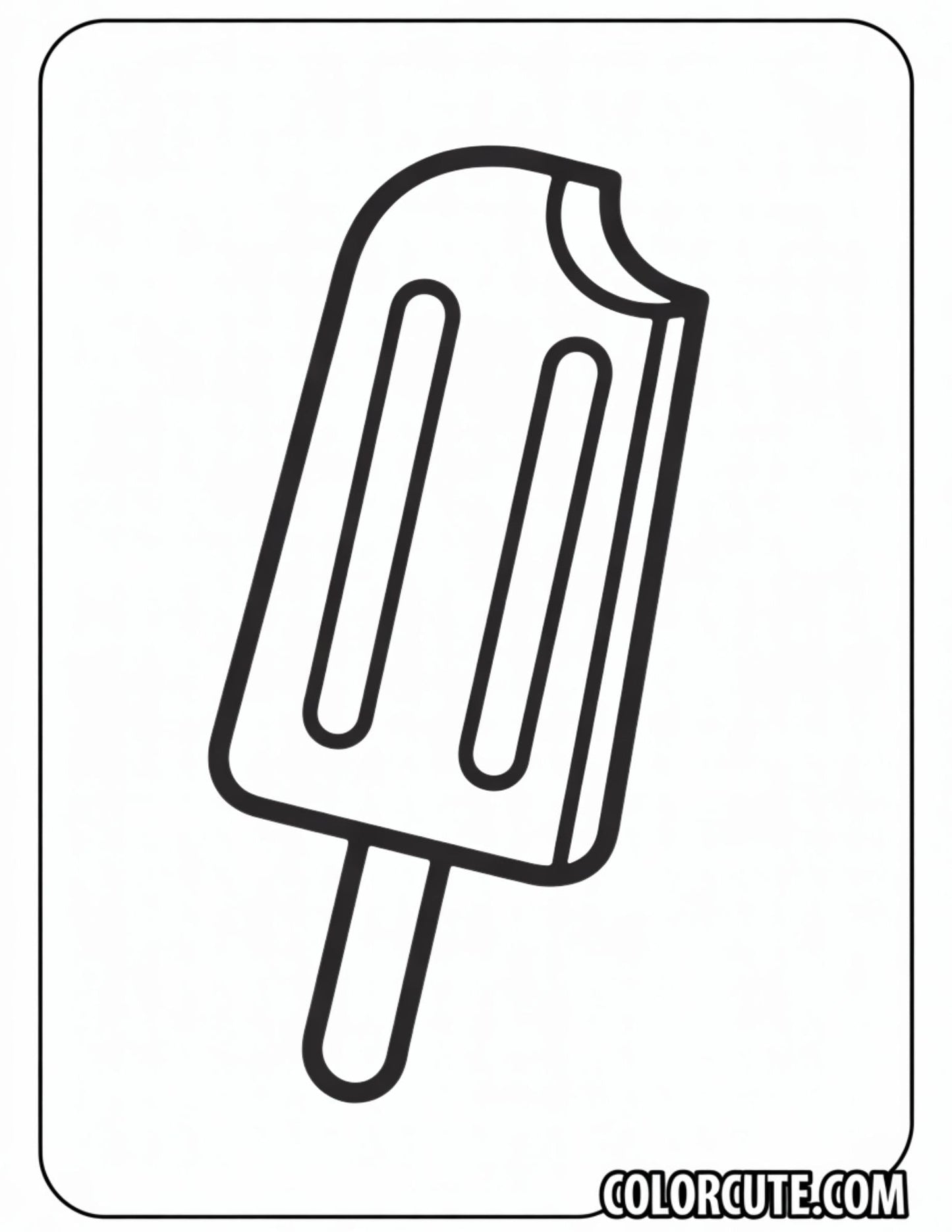 Ice Cream Popsicle Coloring Page | Free PDF Printables