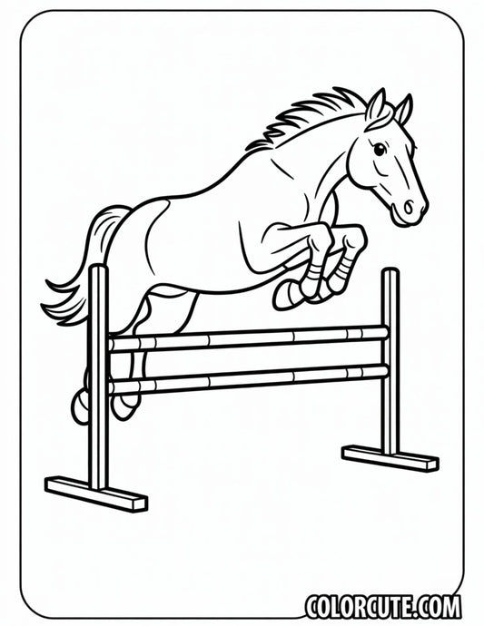 Jumping Horse Coloring Pages | Free PDF Printables