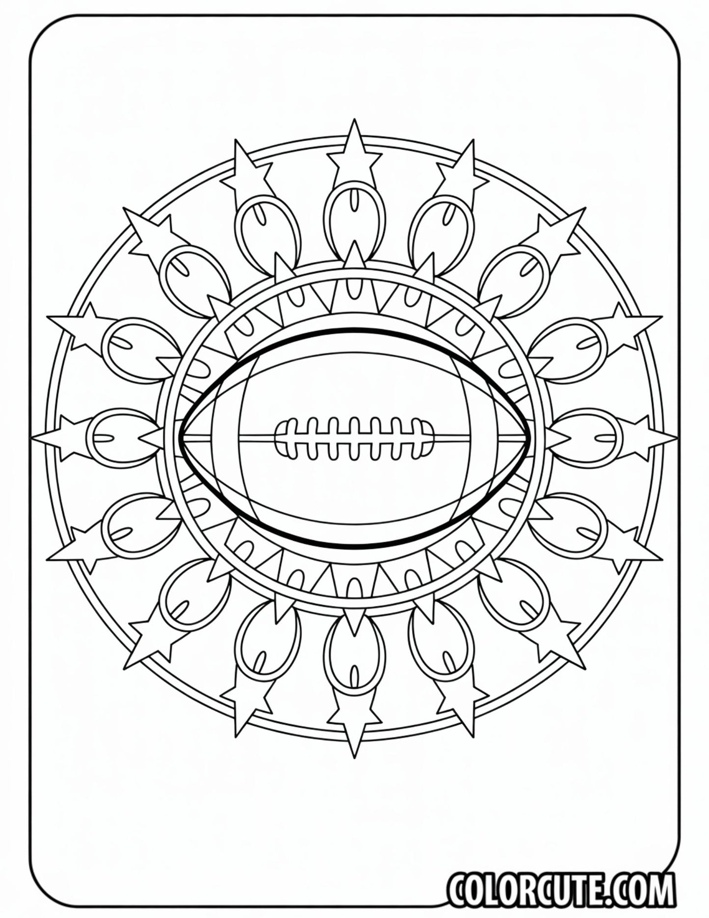 Mandala Football Coloring Pages | Free PDF Printables