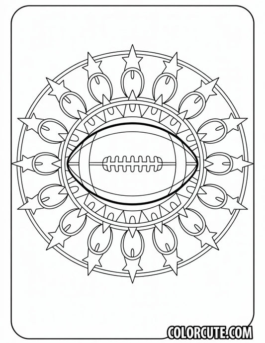 Mandala Football Coloring Pages | Free PDF Printables