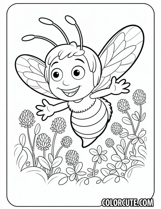 Maya Bee Coloring Page – Free PDF Printables