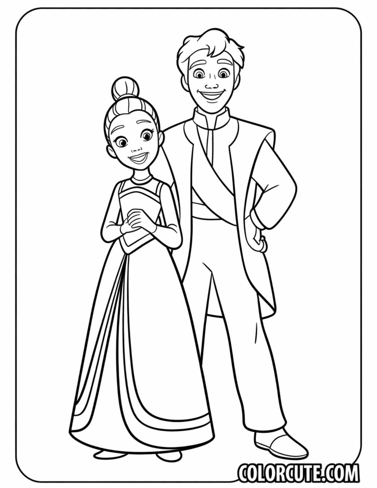 Naveen Tiana Coloring Pages | Free PDF Printables