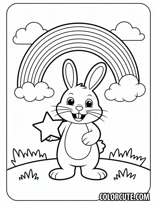 Rainbow Bunny Coloring Pages | Free PDF Printables
