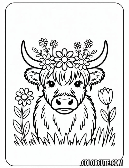 Scottish Highland Cow Coloring Pages | Free PDF Printables