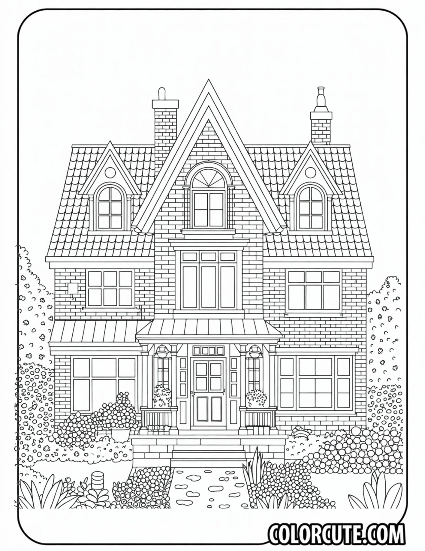 Victorian House Coloring Pages | Free PDF Printables