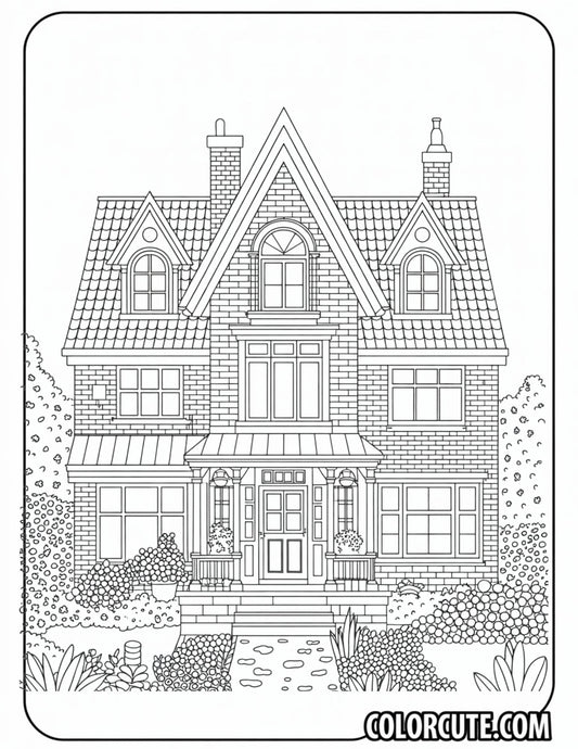 Victorian House Coloring Pages | Free PDF Printables