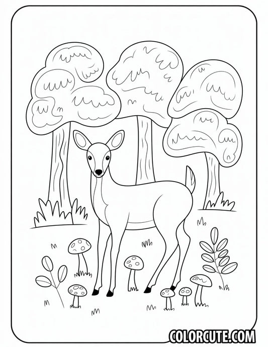 Woodland Deer Coloring Pages - Free PDF Printables