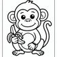 Cartoon Monkey Coloring Page Free PDF Printables