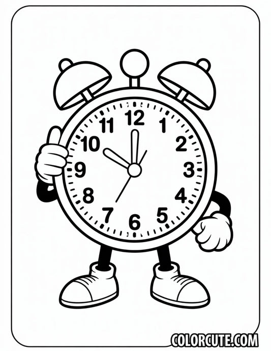 Clock Back to School Coloring Pages | Free PDF Printables