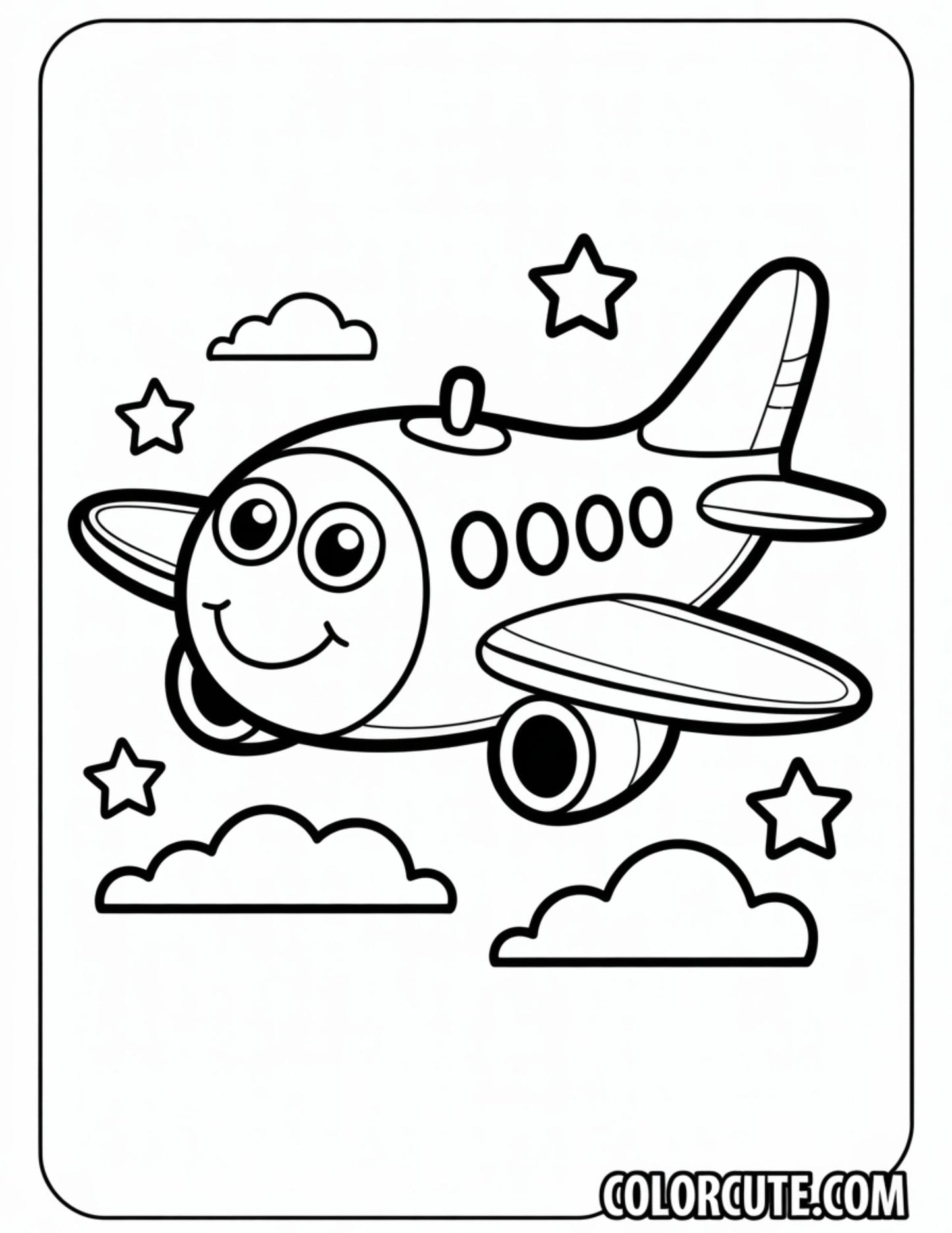 Cute Airplane Coloring Pages | Free PDF Printables