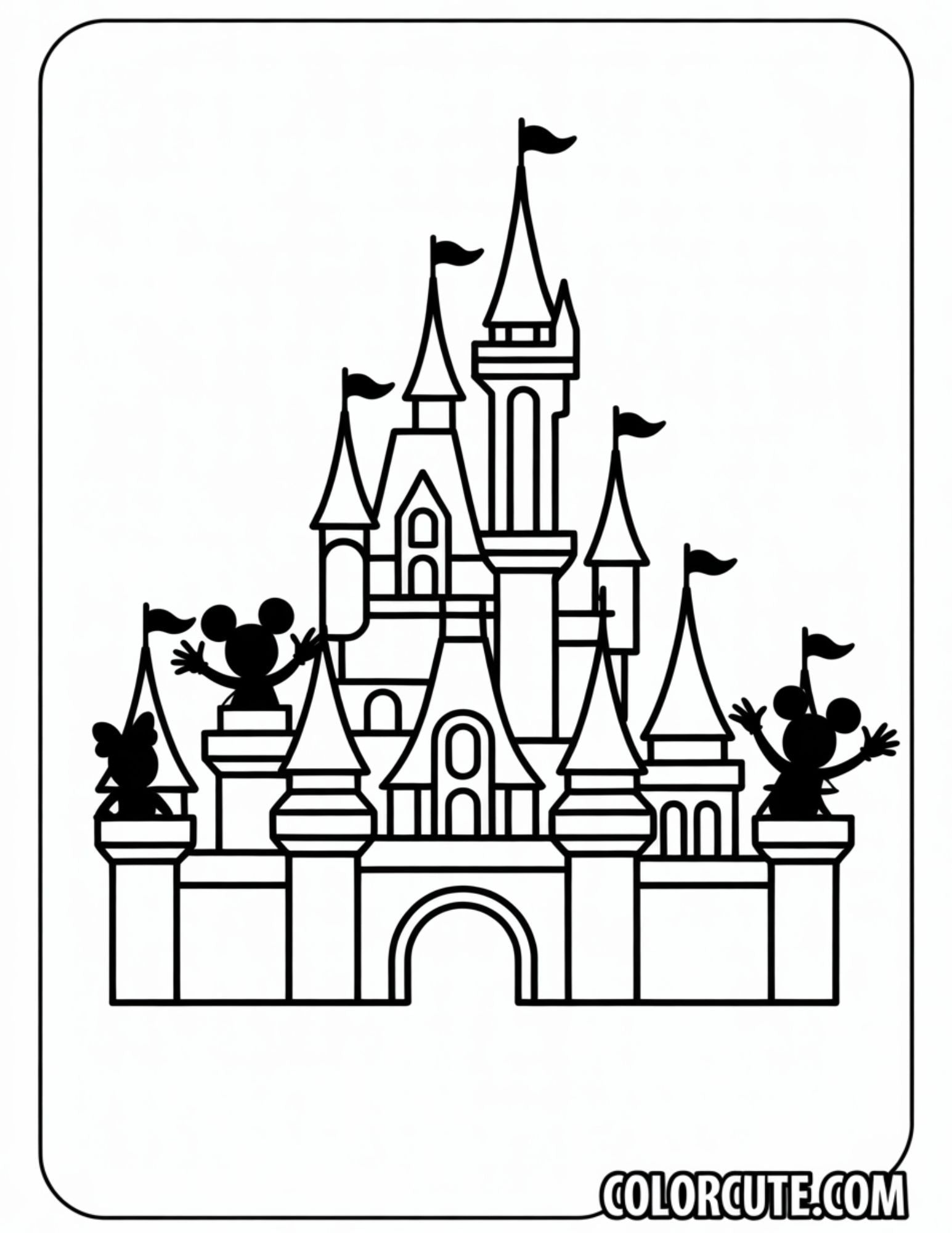 Disney Castle Colouring Pages Sketch Coloring Page