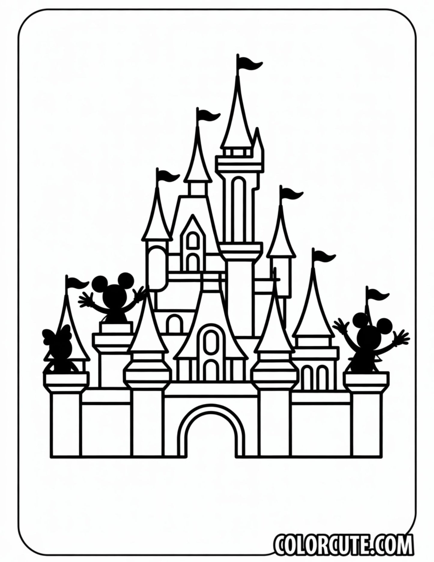 Disney Characters Castle Coloring Page | Free PDF Printables