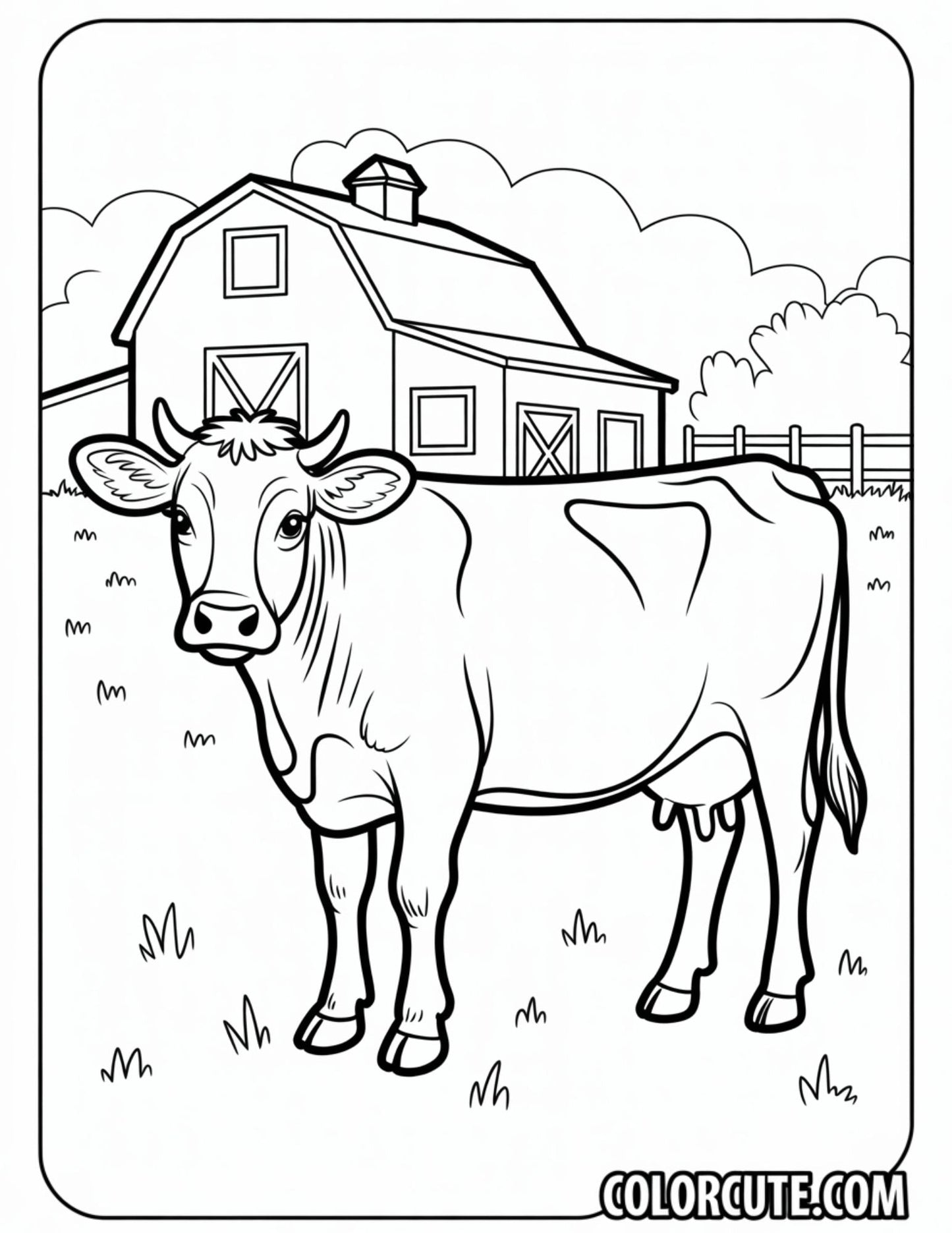 Farm Cow Coloring Pages | Free PDF Printables