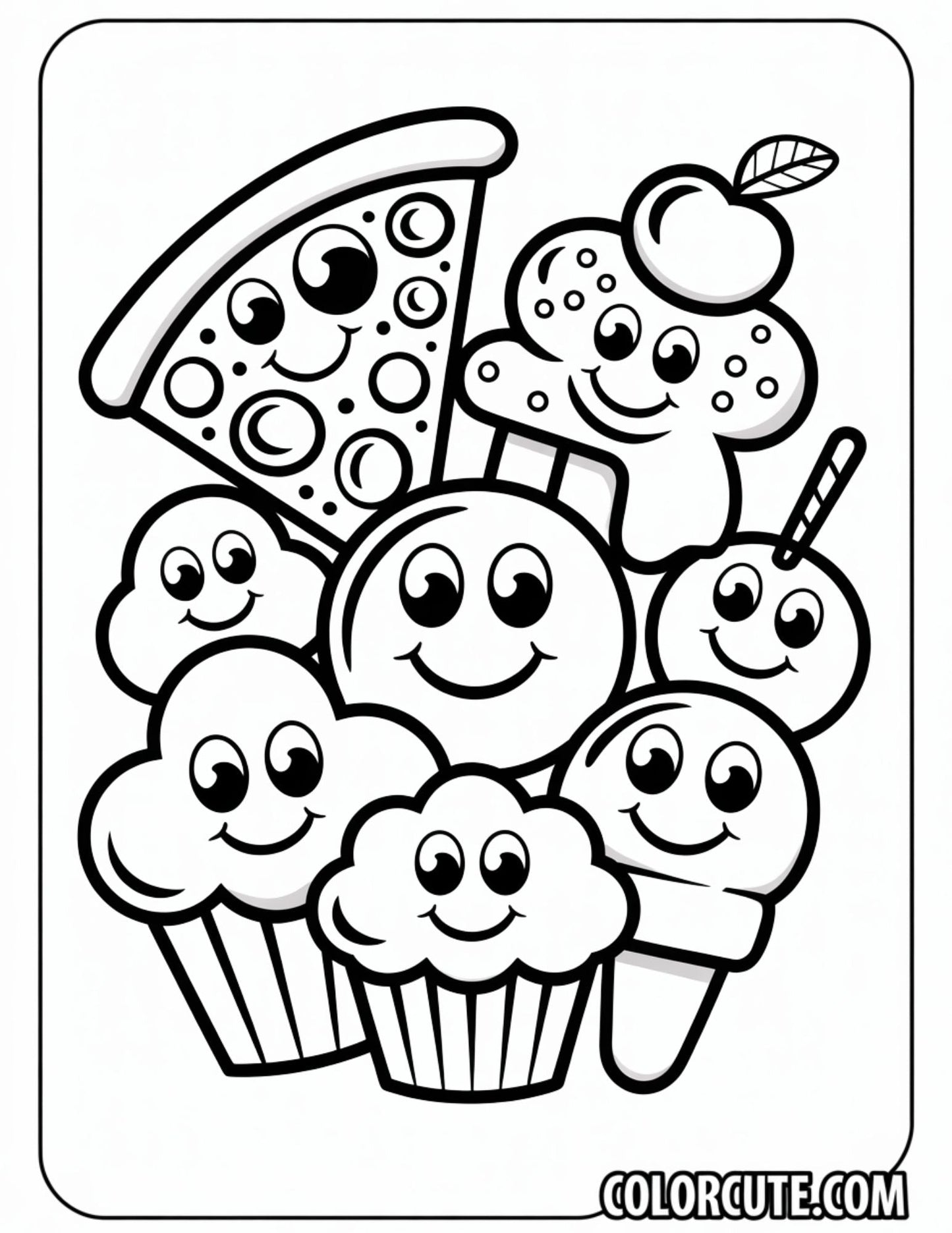 Food Bold and Easy Coloring Pages | Free PDF Printables