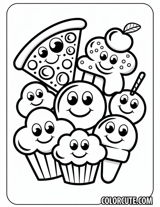 Food Bold and Easy Coloring Pages | Free PDF Printables