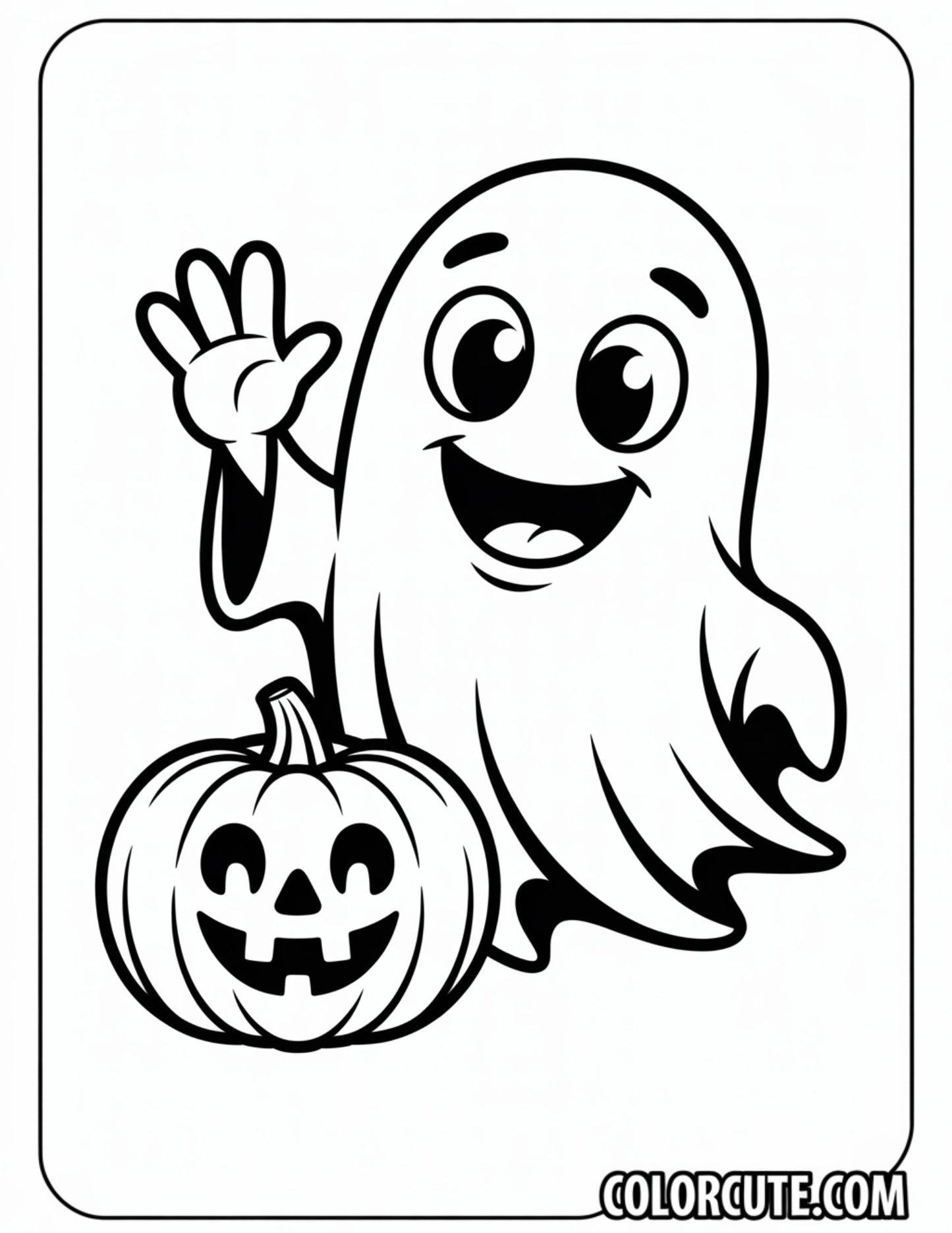 Friendly Ghost Coloring Page | Free PDF Printables