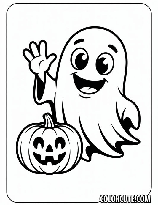 Friendly Ghost Coloring Page | Free PDF Printables