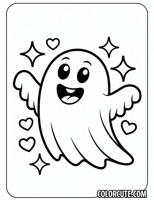 Cute Friendly Ghost Coloring Pages | Free PDF Printables