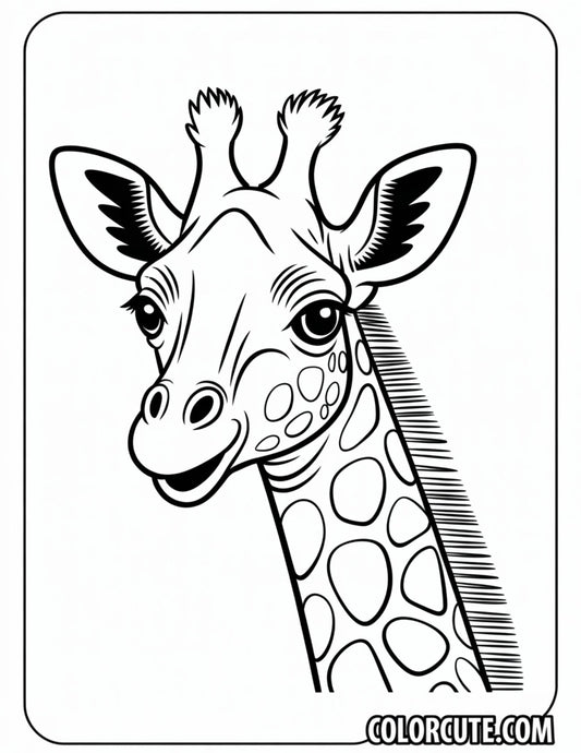 Giraffe Head Coloring Pages | Free PDF Printables