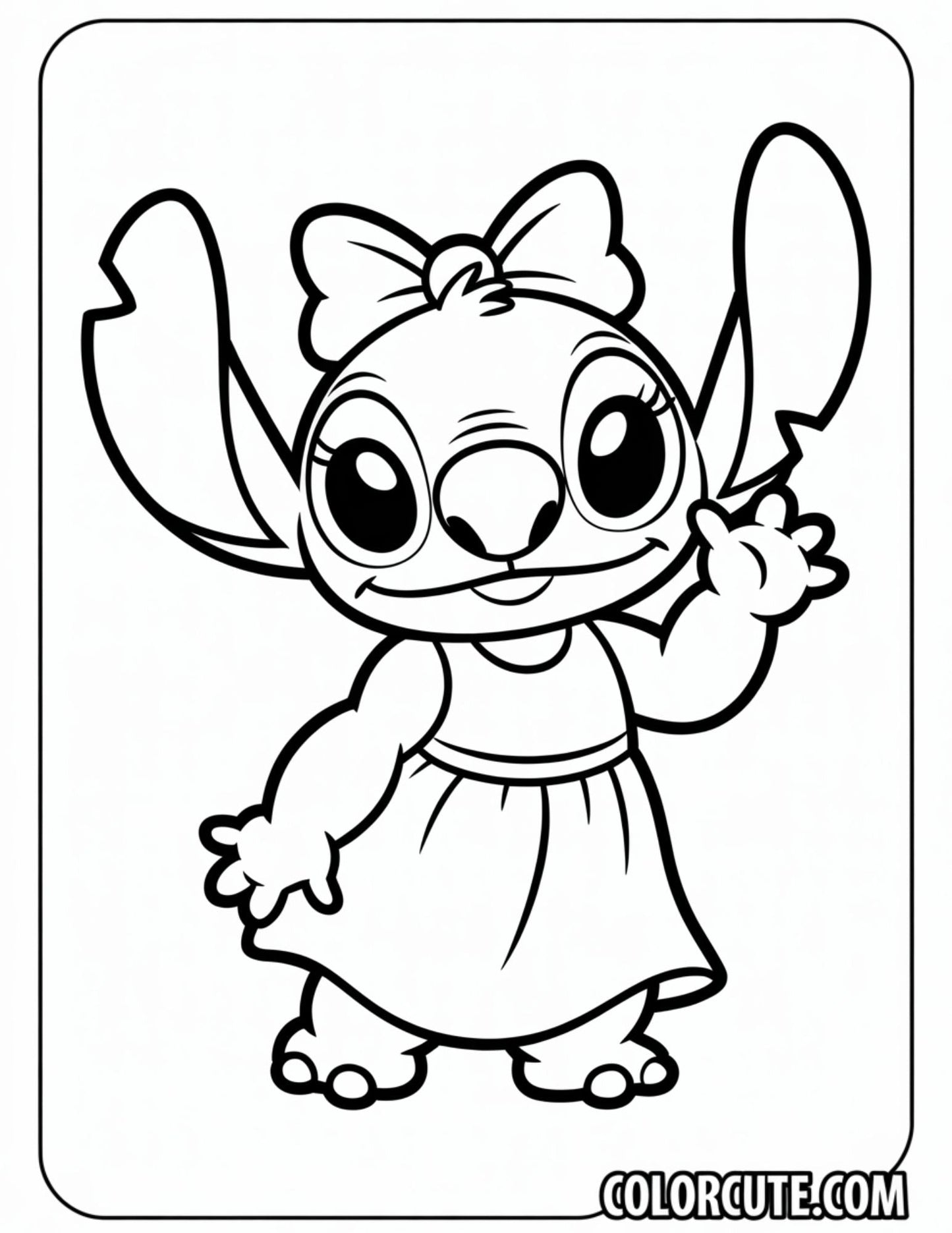 Girl Stitch Coloring Page | Free PDF Printables
