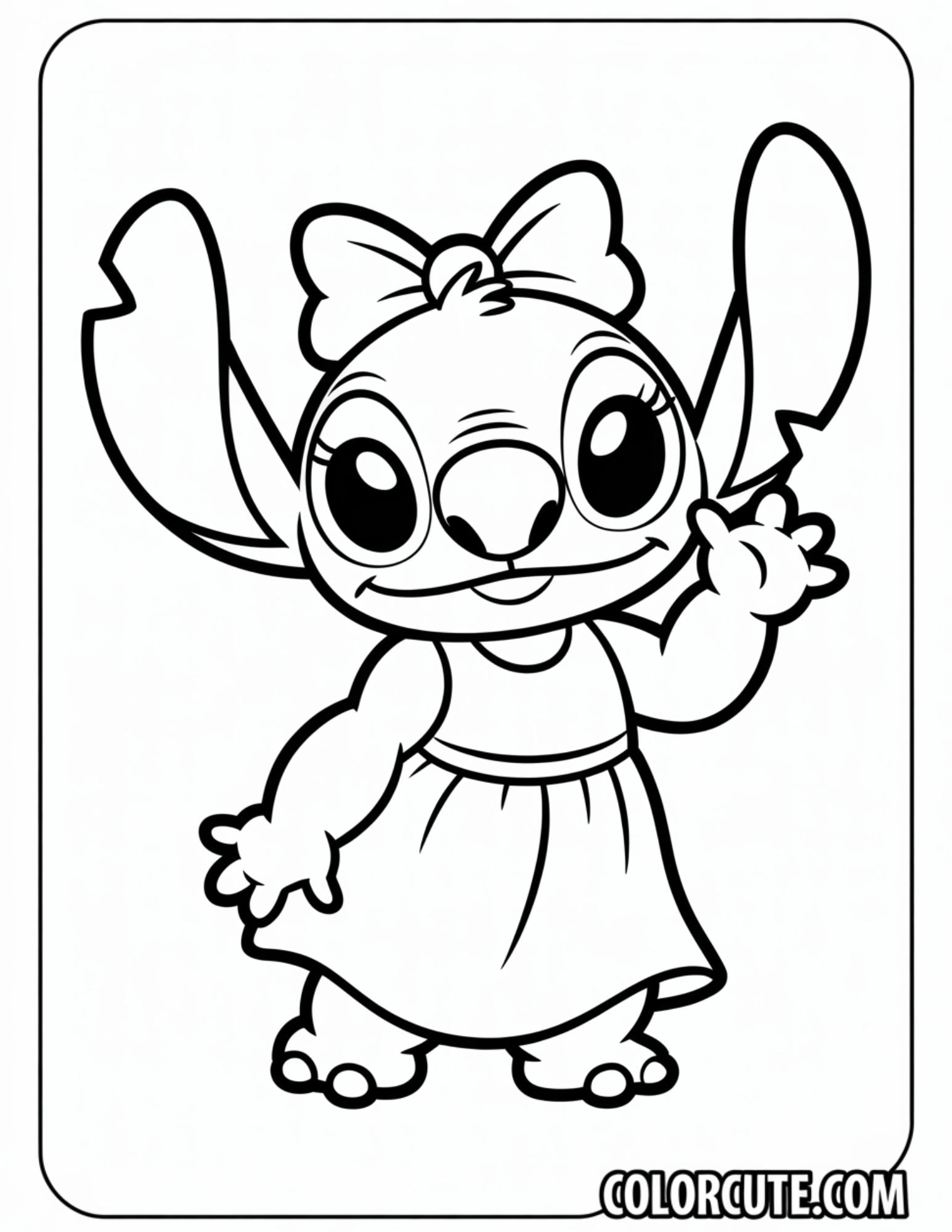 Girl Stitch Coloring Page | Free PDF Printables – Color Cute - Free ...