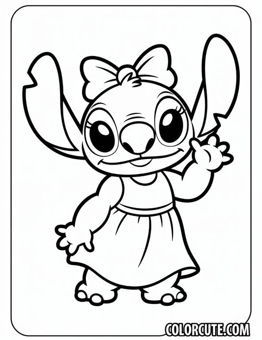 Girl Stitch Coloring Page | Free PDF Printables