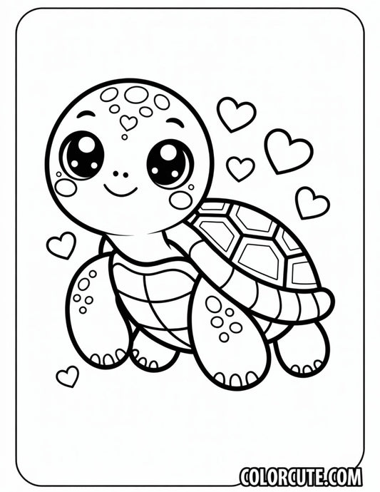 Kawaii Turtle Coloring Pages | Free PDF Printables
