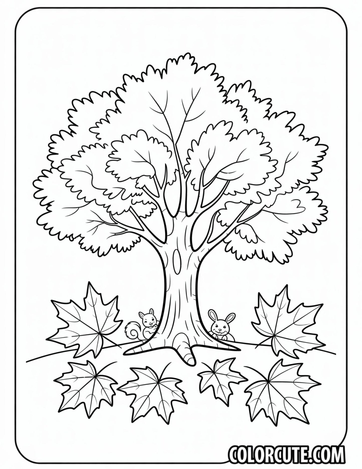 Maple Tree Coloring Pages - Free PDF Printables