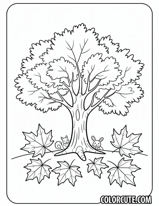 Maple Tree Coloring Pages - Free PDF Printables
