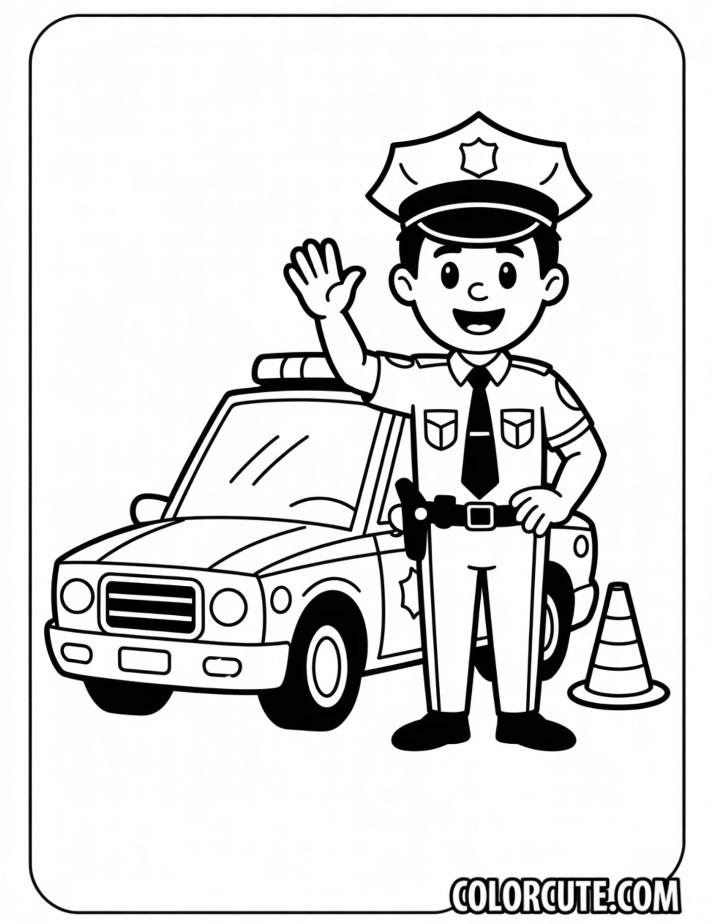 Police Officer Preschool Coloring Pages | Free PDF Printables
