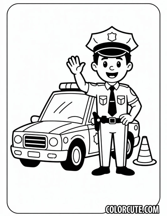 Police Officer Preschool Coloring Pages | Free PDF Printables