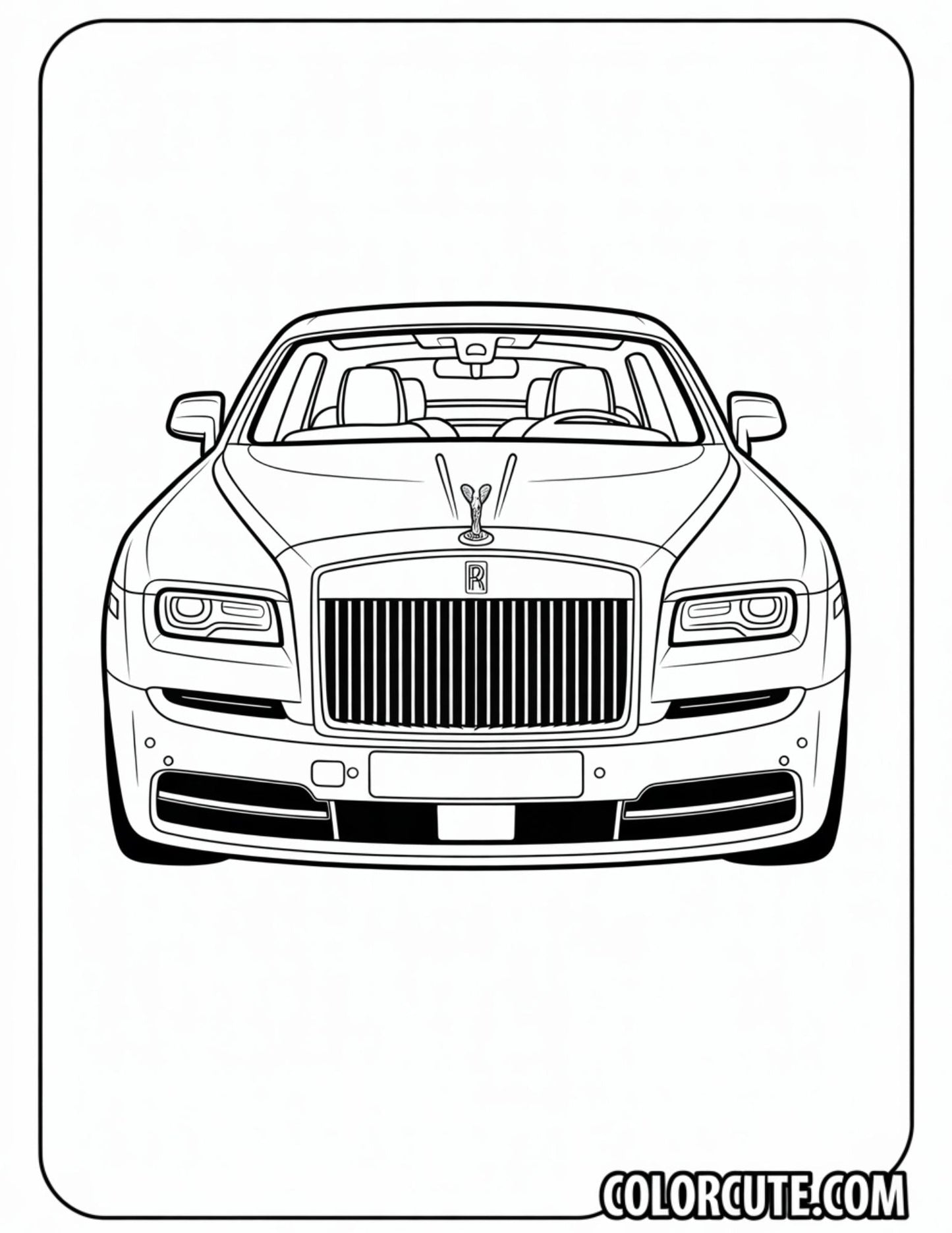 Rolls Royce Car Coloring Page | Free PDF Printables